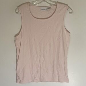 Croft & Barrow Tank Top Womens Medium Pink Scoop Neck Stretch Knit Sleeveless